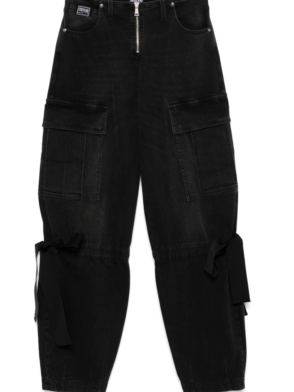 Affordable cargo jeans ribbon-detail Couture Versace Women Jeans 0812